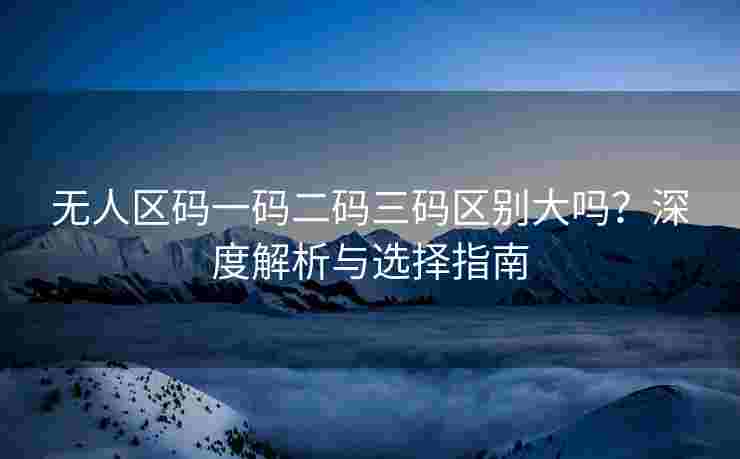 无人区码一码二码三码区别大吗？深度解析与选择指南